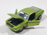 2019 Castline 1968 Ford Mustang Lime Green Die Cast Toy Car Vehicle with Opening Doors and Hood Missing Motor and Seats