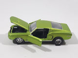 2019 Castline 1968 Ford Mustang Lime Green Die Cast Toy Car Vehicle with Opening Doors and Hood Missing Motor and Seats