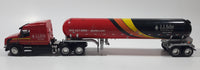 Rare Promotional Semi Tractor Tanker Trailer J.J. Keller & Associates, Inc Since 1953 Red Orange Yellow Black 1/64 Scale Die Cast Toy Car Vehicle with Opening Hood Missing Parts