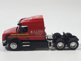 Rare Promotional Semi Tractor Tanker Trailer J.J. Keller & Associates, Inc Since 1953 Red Orange Yellow Black 1/64 Scale Die Cast Toy Car Vehicle with Opening Hood Missing Parts