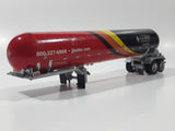 Rare Promotional Semi Tractor Tanker Trailer J.J. Keller & Associates, Inc Since 1953 Red Orange Yellow Black 1/64 Scale Die Cast Toy Car Vehicle with Opening Hood Missing Parts