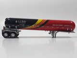 Rare Promotional Semi Tractor Tanker Trailer J.J. Keller & Associates, Inc Since 1953 Red Orange Yellow Black 1/64 Scale Die Cast Toy Car Vehicle with Opening Hood Missing Parts