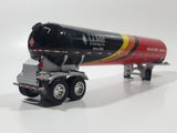 Rare Promotional Semi Tractor Tanker Trailer J.J. Keller & Associates, Inc Since 1953 Red Orange Yellow Black 1/64 Scale Die Cast Toy Car Vehicle with Opening Hood Missing Parts