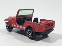 Vintage 1980s Yatming No. 1608 Jeep CJ7 Fire Brigade Red Die Cast Toy Car Vehicle