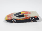 1997 Hot Wheels Volcano Blowout Large Charge Silver Bullet Glow In The Dark White Plastic Die Cast Toy Car Vehicle