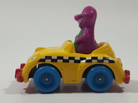 1993 The Lyons Group Kid Dimensions Barney The Dinosaur Taxi Cab Yellow Die Cast Toy Car Vehicle