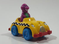 1993 The Lyons Group Kid Dimensions Barney The Dinosaur Taxi Cab Yellow Die Cast Toy Car Vehicle