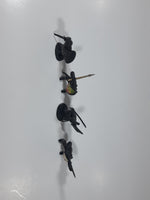 Set of 4 Black Knights In Different Poses 2 1/4" Tall Plastic Toy Figures