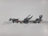 Set of 3 Grey Knights In Different Poses 2 1/4" Tall Plastic Toy Figures