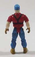 Blue Hat Red Shirt Construction Worker 2 1/2" Tall Toy Figure