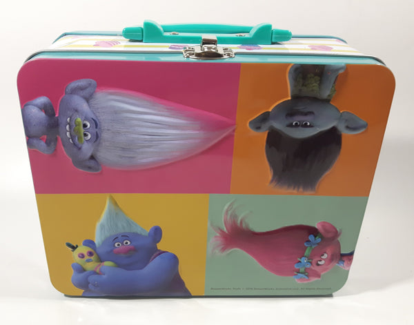 2016 Dreamworks Animation Trolls Embossed Tin Metal Lunch Box Container