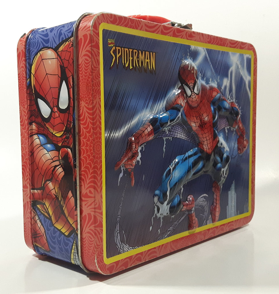 Marvel Comics Spider-Man Lightning Themed Embossed Tin Metal Lunch Box ...