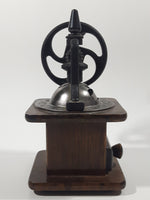 Vintage Genin-Trudeau Hand Wheel Turn Wood and Metal Coffee Grinder 6" Tall Made in Japan