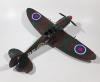 Vintage Spitfire Style Camouflage Fighter Plane Large 12" Tin Metal Military Airplane