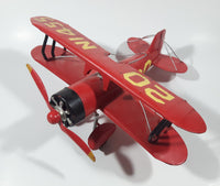 Vintage Style Red N1455 20 1933 G5 Bi-Plane Large 10 1/4" Tin Metal Airplane