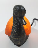 Amber Glass Shelled Bronze Finish Duck Bird Lamp Light