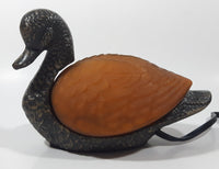 Amber Glass Shelled Bronze Finish Duck Bird Lamp Light