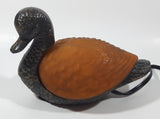 Amber Glass Shelled Bronze Finish Duck Bird Lamp Light