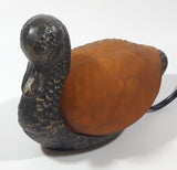 Amber Glass Shelled Bronze Finish Duck Bird Lamp Light