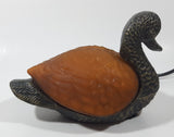 Amber Glass Shelled Bronze Finish Duck Bird Lamp Light