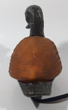 Amber Glass Shelled Bronze Finish Duck Bird Lamp Light