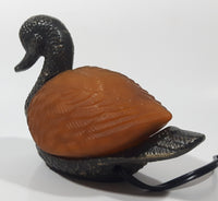 Amber Glass Shelled Bronze Finish Duck Bird Lamp Light