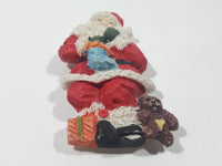 Santa with Christmas Presents 3D 1 5/8" x 3" Resin Fridge Magnet