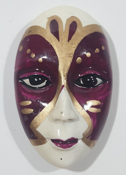 Opera Masquerade Drama Mask Shaped 3D 1 1/4" x 2 1/4" Resin Fridge Magnet