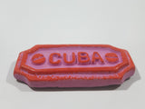 CUBA Pink Colored 3D 1 1/2" x 3 1/8" Pottery Fridge Magnet