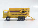 Majorette Leon's Canada's Only Furniture Superstores Semi Truck Yellow 1/100 Scale Die Cast Toy Car Vehicle with Opening Rear Doors