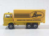 Majorette Leon's Canada's Only Furniture Superstores Semi Truck Yellow 1/100 Scale Die Cast Toy Car Vehicle with Opening Rear Doors