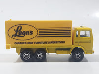 Majorette Leon's Canada's Only Furniture Superstores Semi Truck Yellow 1/100 Scale Die Cast Toy Car Vehicle with Opening Rear Doors