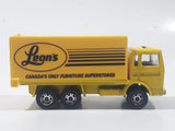 Majorette Leon's Canada's Only Furniture Superstores Semi Truck Yellow 1/100 Scale Die Cast Toy Car Vehicle with Opening Rear Doors