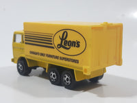 Majorette Leon's Canada's Only Furniture Superstores Semi Truck Yellow 1/100 Scale Die Cast Toy Car Vehicle with Opening Rear Doors