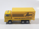 Majorette Leon's Canada's Only Furniture Superstores Semi Truck Yellow 1/100 Scale Die Cast Toy Car Vehicle with Opening Rear Doors