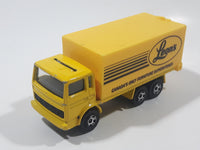 Majorette Leon's Canada's Only Furniture Superstores Semi Truck Yellow 1/100 Scale Die Cast Toy Car Vehicle with Opening Rear Doors