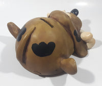 Paolo Chiari Brown Hound Dog With Bone 8" Long Resin Coin Bank