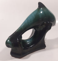 Vintage BMP Blue Mountain Pottery Blue Dolphin Green Drip Glaze 7" Long Wildlife Sculpture