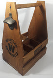 Whistler Brewing Co. Wood 6 Beer Bottle Carry Case with Bottle Opener Attached