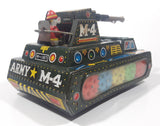 Extremely Rare Vintage c. 1967 Mihashi M-4 Sherman Tank Friction Tin Toy Military Vehicle 7 3/4" Long