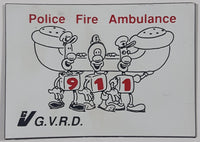 G.V.R.D. Greater Vancouver Regional District Police Fire Ambulance 911 1 5/8" x 2 3/8" Thin Rubber Fridge Magnet