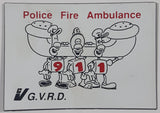 G.V.R.D. Greater Vancouver Regional District Police Fire Ambulance 911 1 5/8" x 2 3/8" Thin Rubber Fridge Magnet