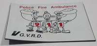 G.V.R.D. Greater Vancouver Regional District Police Fire Ambulance 911 1 5/8" x 2 3/8" Thin Rubber Fridge Magnet