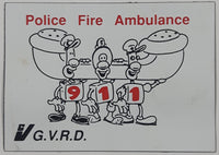 G.V.R.D. Greater Vancouver Regional District Police Fire Ambulance 911 1 5/8" x 2 3/8" Thin Rubber Fridge Magnet