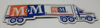 M&M Meat Shops Semi Truck and Trailer Rig 1 1/4" x 4 3/8" Thin Rubber Fridge Magnet