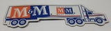 M&M Meat Shops Semi Truck and Trailer Rig 1 1/4" x 4 3/8" Thin Rubber Fridge Magnet