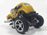 New Ray Monster Truck Gold with Dragons Pull Back Action Die Cast Toy Car Vehicle Missing Front Wheels