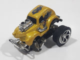 New Ray Monster Truck Gold with Dragons Pull Back Action Die Cast Toy Car Vehicle Missing Front Wheels