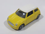 Motor Max No. 6057 2001 Mini Cooper Yellow with White Roof Die Cast Toy Car Vehicle