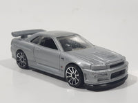 2010 Hot Wheels HW Premiere Nissan Skyline GT-R R34 Silver Die Cast Toy Car Vehicle